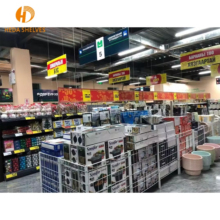 Heavy Duty Supermarket Metallic Shelves Store Display Racks Gondola Shelving OEM Supermarket Shelves