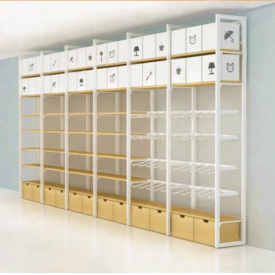 Fashion Style Cosmetic Retail Display Racks Wooden and Metal Display Stand for Miniso Shop