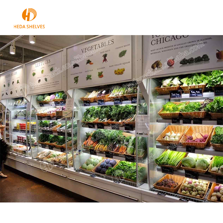 HEDA Supermarket Vegetable and Fruit Rack With Spray System