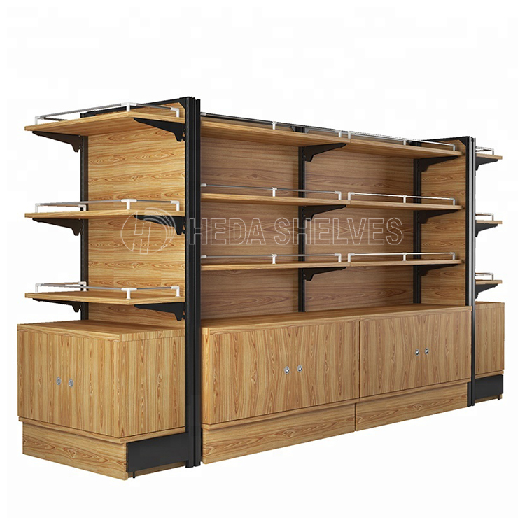 Retail wood shelving display