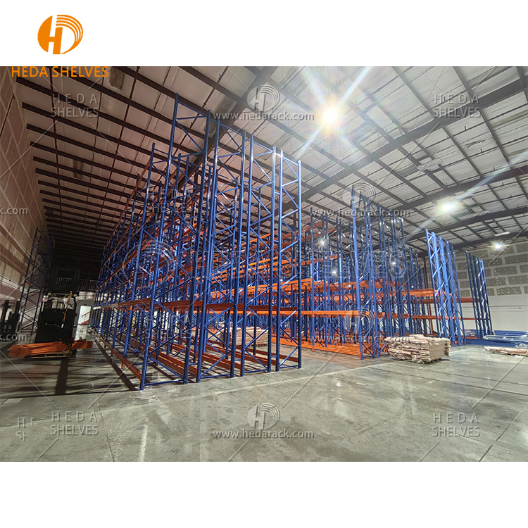 Heavy Duty Industrial Warehouse Pallet Rack System Powder Coated Steel/Stainless Steel Corrosion Protection Drive-In Selective