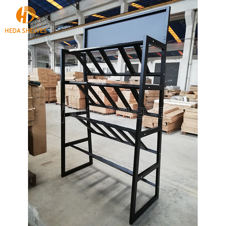 Customized Iron Supermarket Shelves Free Standing Display Rack Tabletop Metal Display Stand for Shelving Hanging Product Display