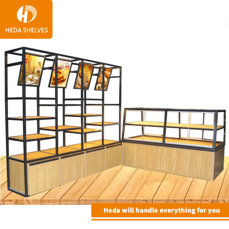 Retail Shop Interior Design for Bread Glass Display showcase Bakery Display Cases for Sale