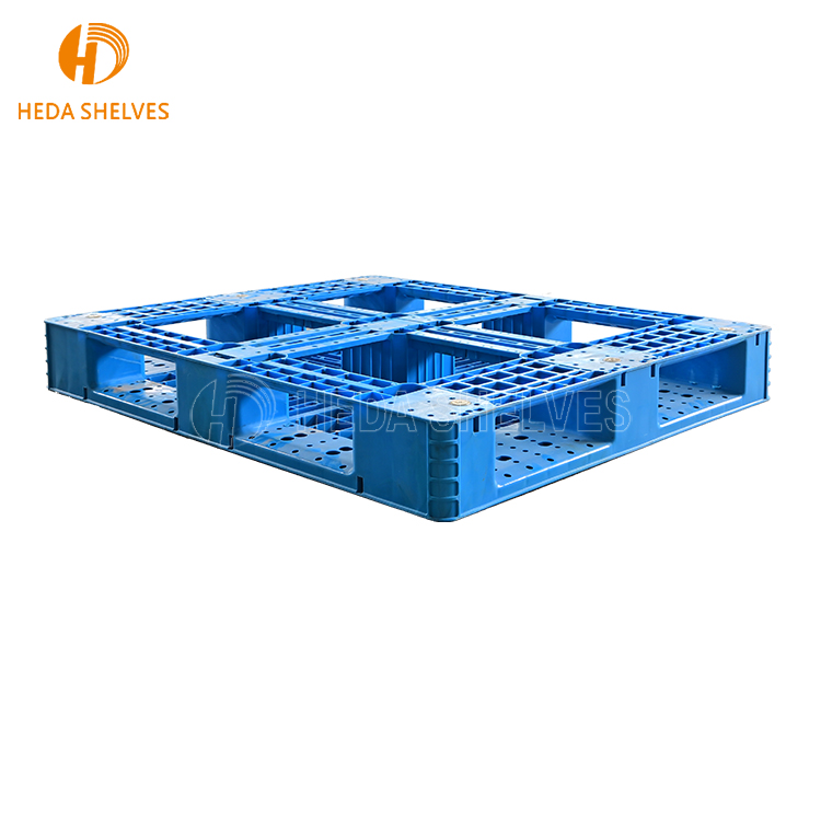 Industrial Hygienic Heavy Duty Food Grade Storage Plastic Pallet Anti-Slip Single Faced 4-Way RFID Customizable