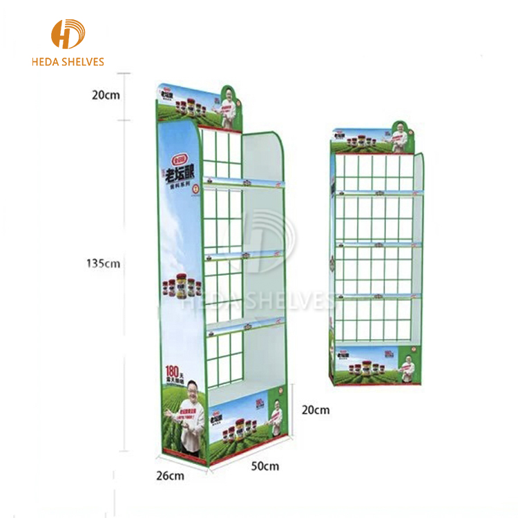 Retail Drink Beverage Display Customized Ladder Shelf Stand in Stores and Supermarket for Promoting Products Low Price
