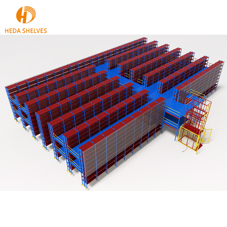 Steel Mezzanine Shelving Industrial Shelves Heavy Duty Mezzanine Floor Racking System Warehouse Storage Platform