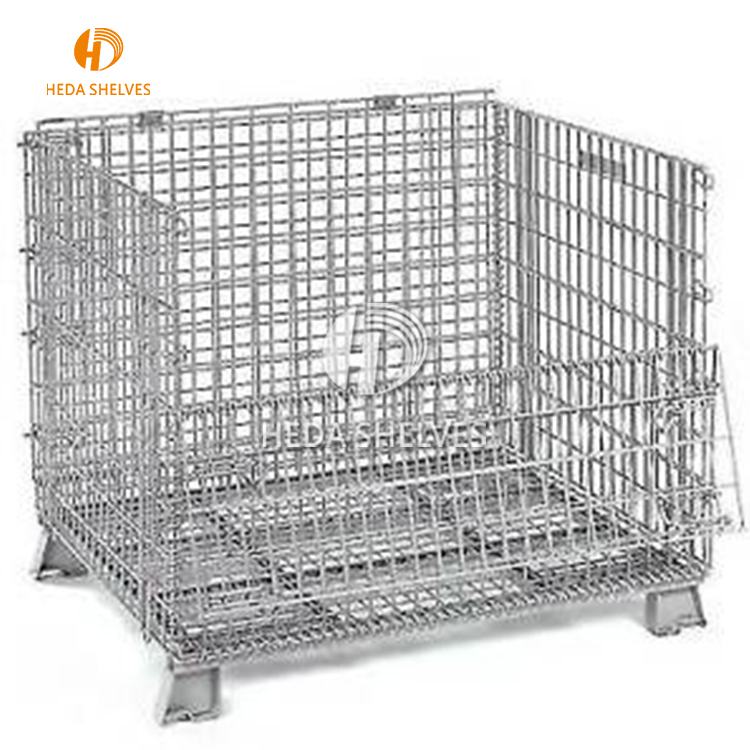 PET Preform Mesh Box Wire Cage Metal Bin Storage Container Collapsible Storage