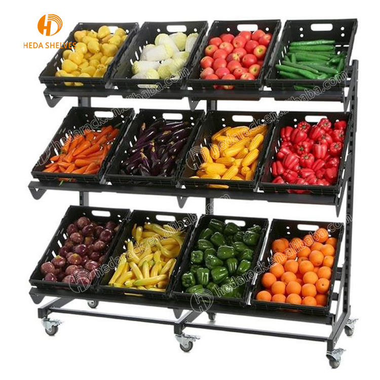 Good Quality Supermarket Vegetable Rack Fruit Display Stand