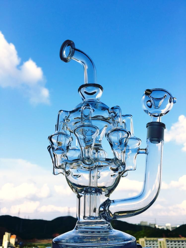 China Factory 5mm Borosilicate Glass Inline to 9-Arm Glass Water Pipe