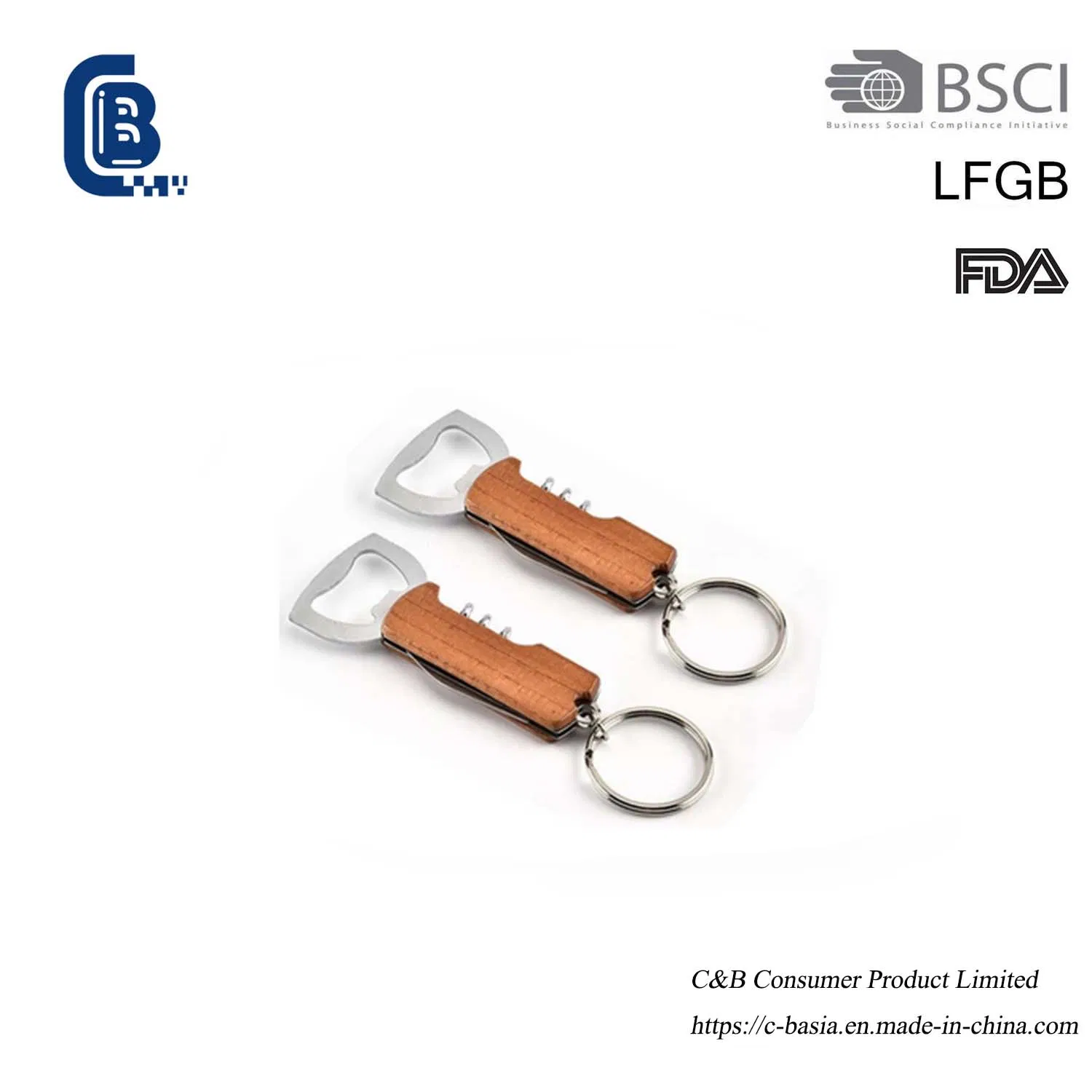 Promotional Gifts Multifunctional Bottle Opener Key Ring Metal Keychain Kitchen Gadgets