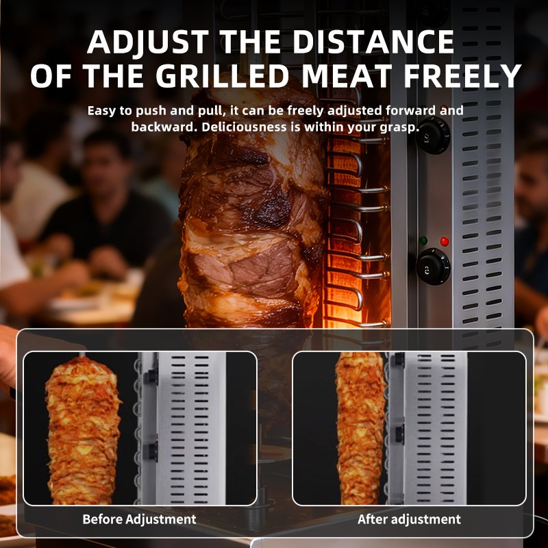 Barbecue Skewer Kitchen Equipment: Double-Headed Middle Eastern/Turkish Kebab Grill