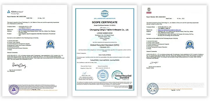 Certificates