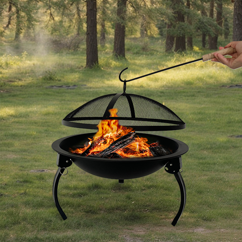 2-in-1 Heating Fire Pit Grilling Equipment Outdoor Charcoal BBQ Grill for Garden