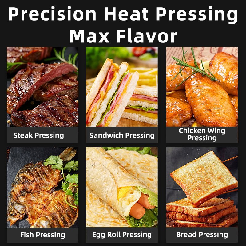 Honhyi Hy-811 Commercial Contact Grill Press-Stainless Steel 1800W Electric AC 220-240V Easy Clean Maintenance for Kitchens