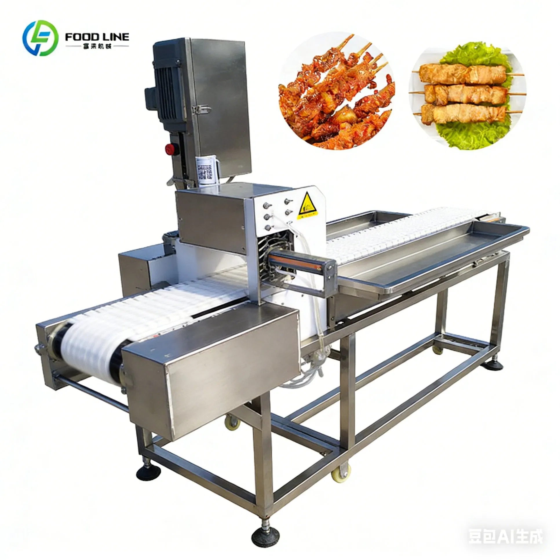Automatic Continuous Stainless Steel Food Processing Kebab Meat Skewer Machine