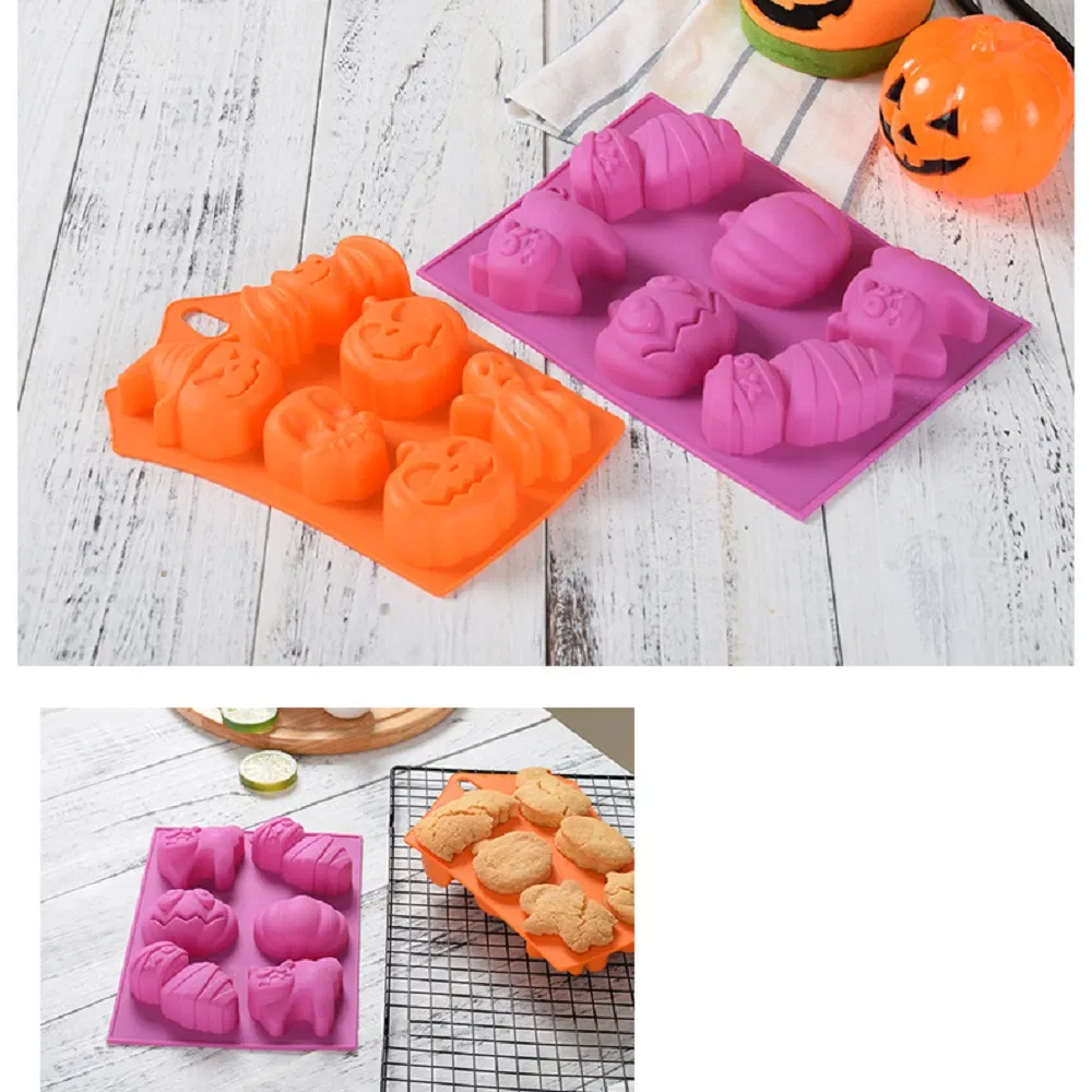 DIY Baking Tools Silicone Molder Halloween Favors Designs Pumpkin, Devil, Skull, Ghost Perfect for Pudding, Ice, Chocolate Wbb17883