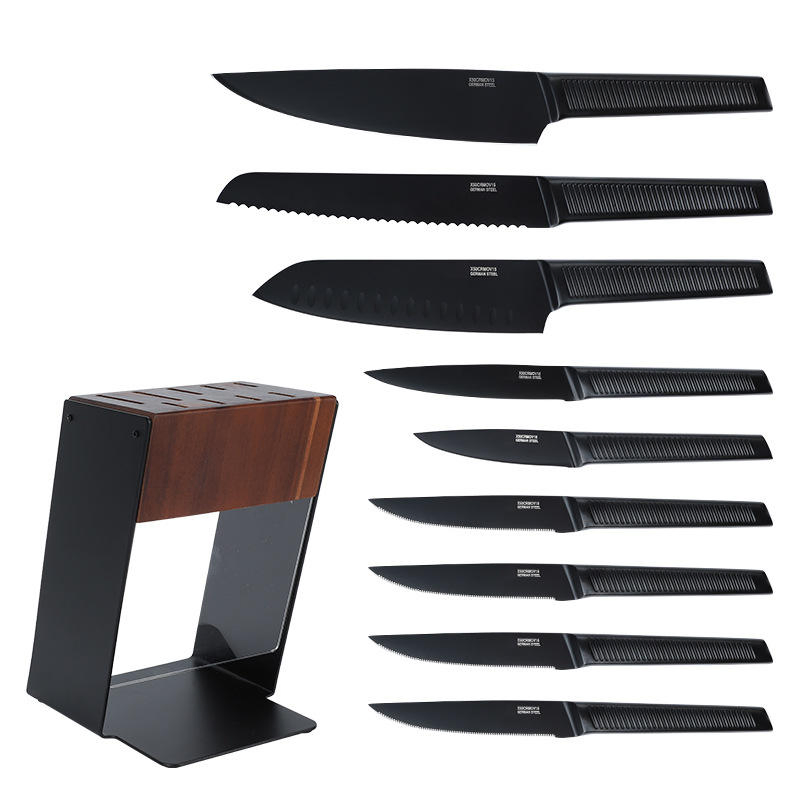 Home Use Kitchen Cutting Tools with Solid Wood Knife Block