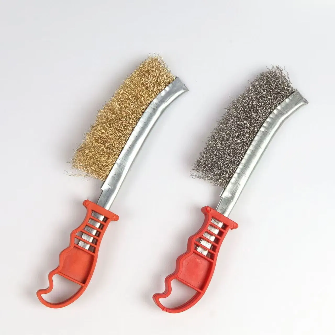 Wire Brush Knife-Shaped Wire Brush Rust-Removing Gap Brush Plastic-Handled Cleaning Wire Brush Rust-Removing Grill Cleaning Brush Knife-Type Steel Wire Brush