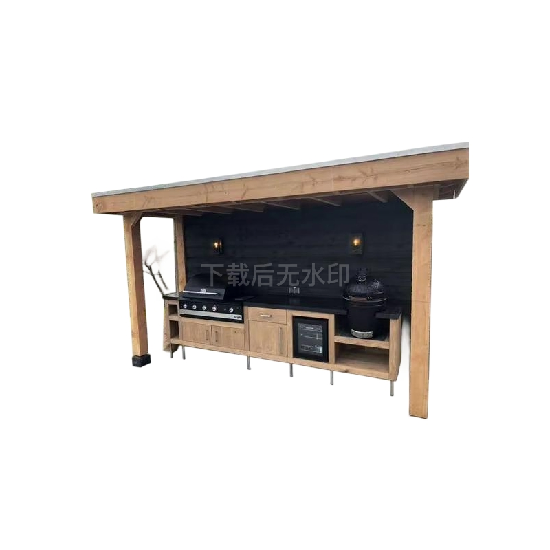 Multi-Functional Patio Outdoor Kitchen with Compact Refrigerator