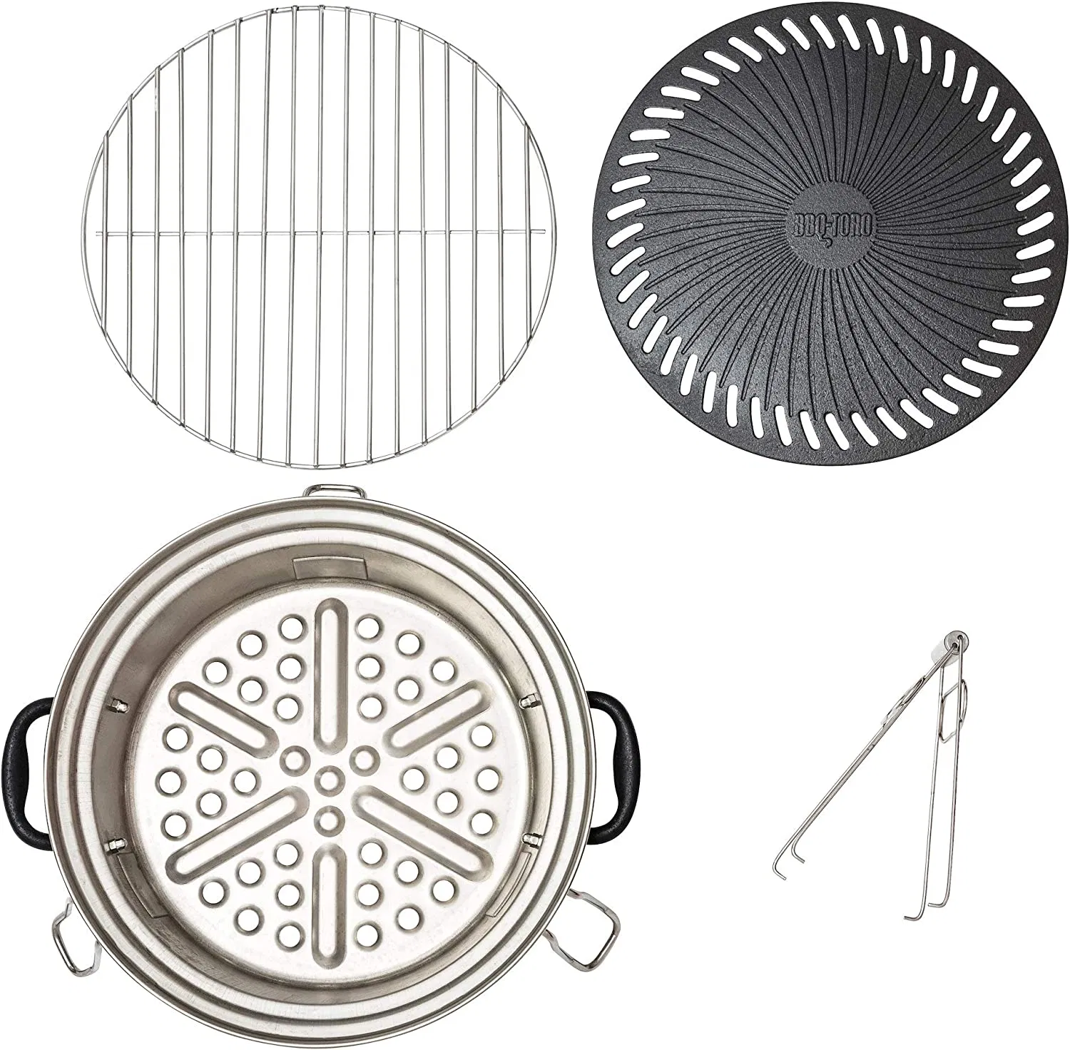 Cast-Iron Grill Plate Lightweight BBQ Set Stove Accessory for Party