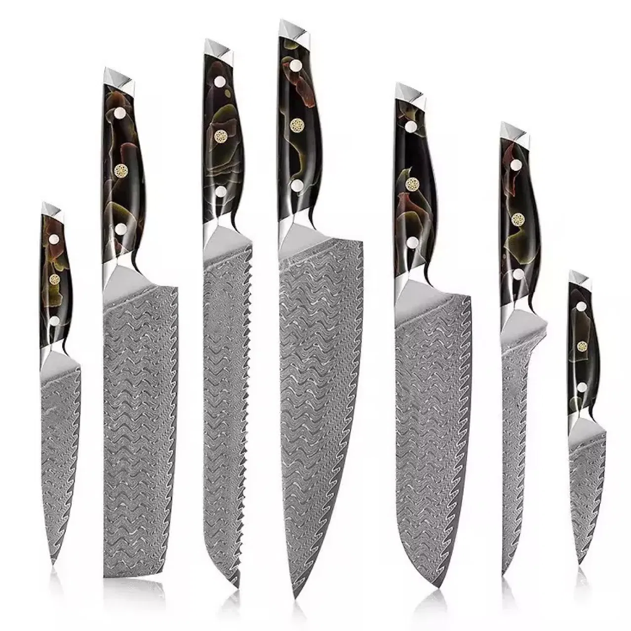 Genuine Damascus Steel Chef's Knife, Cooking Knife, Japanese Sashimi Knife Chef's Special Slicing Knife, Western Food Knife, Beef Knife