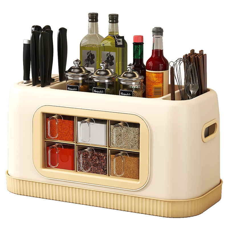 Ds-5300n6 Multi-Functional Seasoning Box Rack Kitchen Storage Box Integrated Multi-Grid Seasoning Jar Kitchen Gadgets