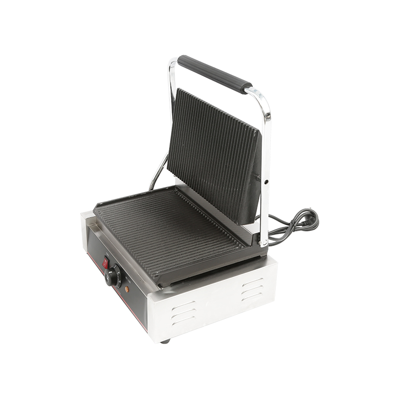 Commercial Single Plate Table Top Electric Panini Sandwich Grill Griddle Machine for Kitchen Equipment