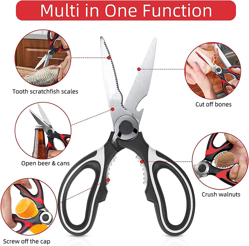 Ds-6601 Stainless Steel Kitchen Scissor Multi Purpose Heavy Duty Household Shears Cutting Knife Hand Shear