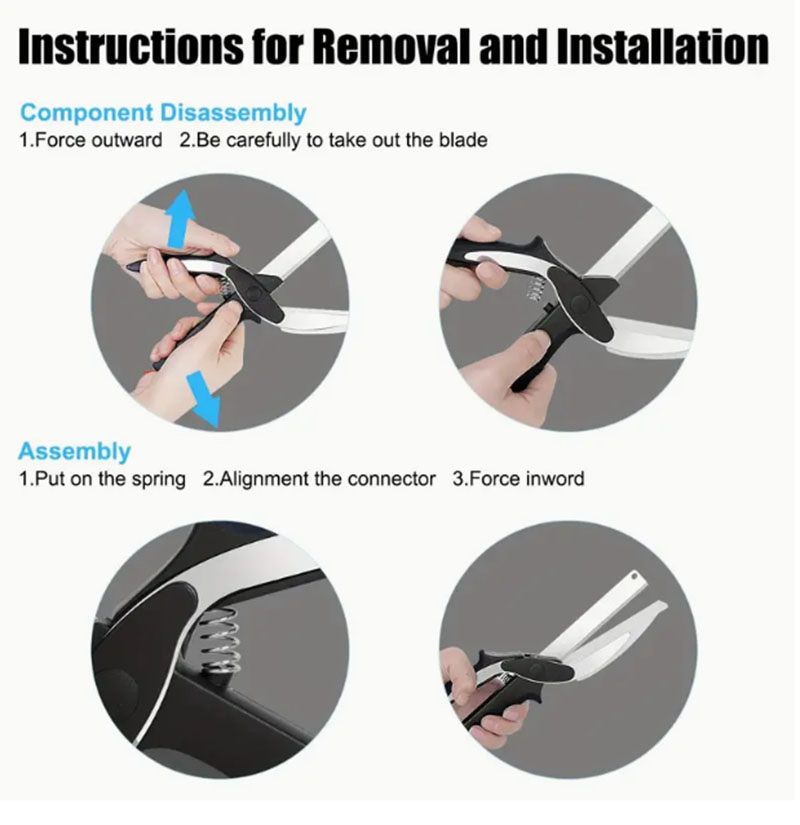 Ds-6616 Easy Smart Food Vegetable Cutter Chopper - New Kitchen Scissor New Kitchen Shears Stainless Steel Hand Metal Shear