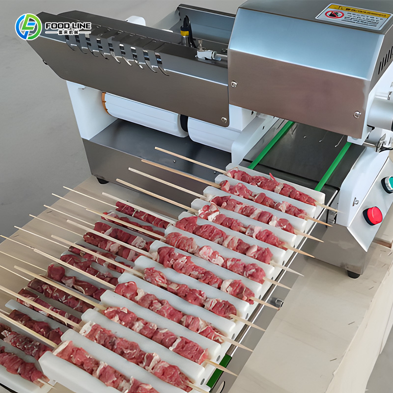Automatic Commercial Skewer Making Machine for BBQ Meat and Vegetable Processing