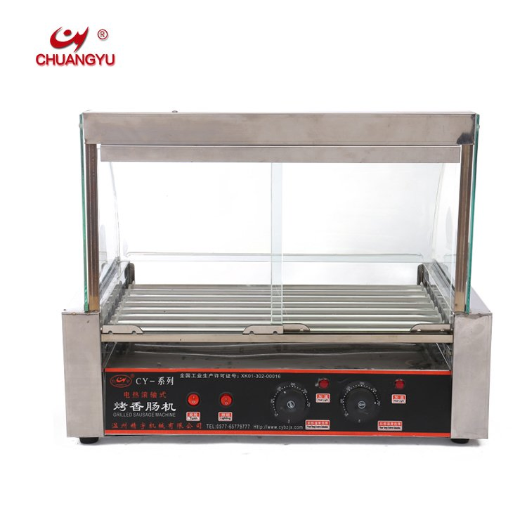 Chuangyu Cy-7 Outdoor Snack Equipment Hotdog Making Machine BBQ Roller Sausage Grill Machine