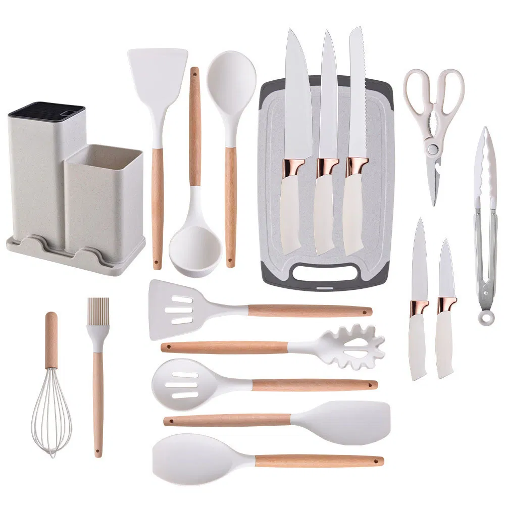 Manufacturers Wholesale 19PCS Kitchen Utensils Set Trending Silicone Spatula Ladle Spoon Home Accessories Small Kitchen Accessories
