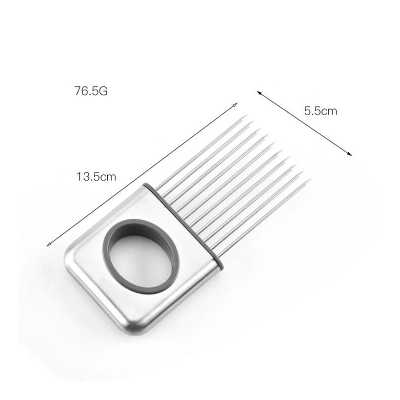 Stainless Steel Onion Holder, 10 Prongs Cutting Fixed Tools, Vegetable Fruit Food Slicing Helper Potato Meat Cutter Slicer Chopper Tenderizer Needle Wbb12202