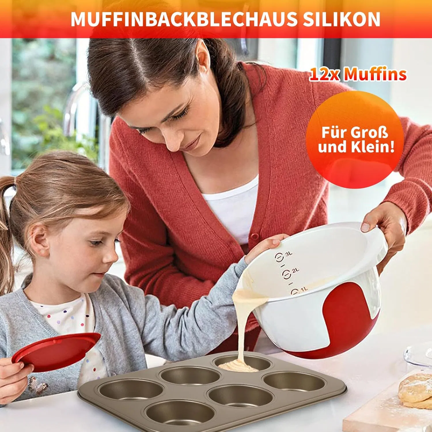 Kitchen Tool Non-Stick Carbon Steel Muffin Tray for Baking Muffins Cupcakes Cakes