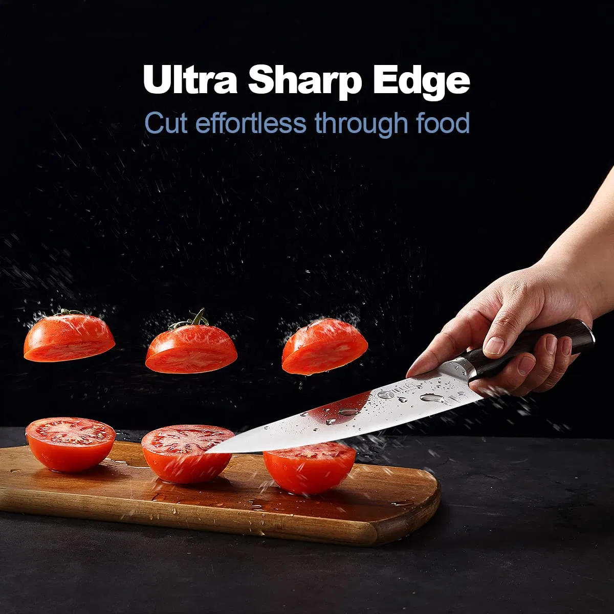 Chef Knife Professional High Carbon Stainless Steel Sharp Blades Ergonomic Wood Handle