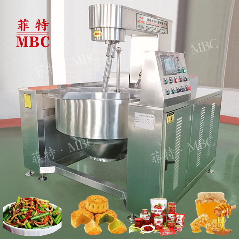 China MBC Factory Price OEM Customized Industrial Automatic Food Processing Cooking Mixing Jacketed Kettle With Mixer for Food Fruits Vegetable Meat Processing