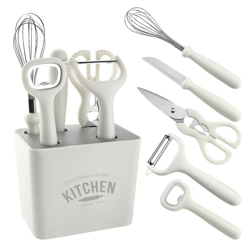 Kitchen Gadget Combination Peeling and Cutting Tools with Storage Base