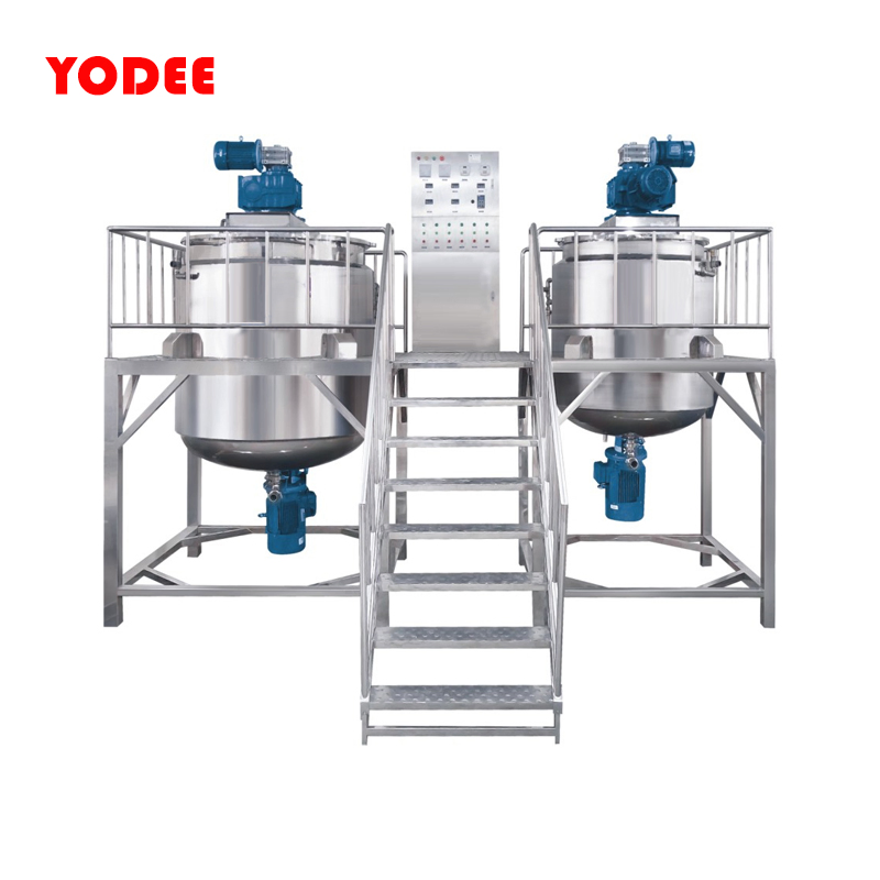 Chemical Hand Washing Liquid Detergent Making Mixer Vessel Double Jacketed Heating Stainless Steel Liquid Soap Mixing Tank with Agitator