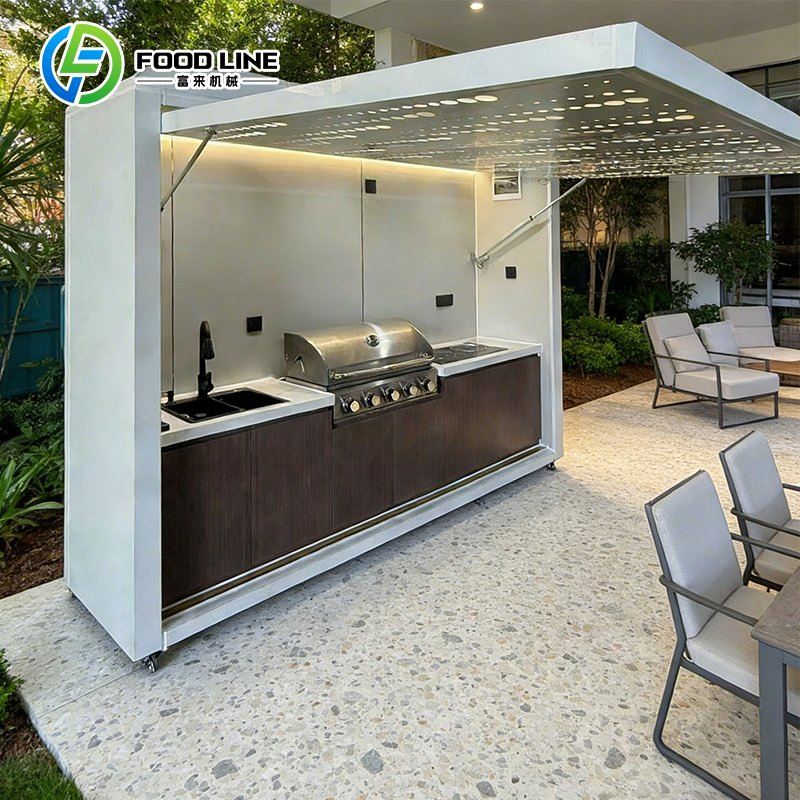 LED Light and Canopy Multi-Functional Modular Outdoor Kitchen
