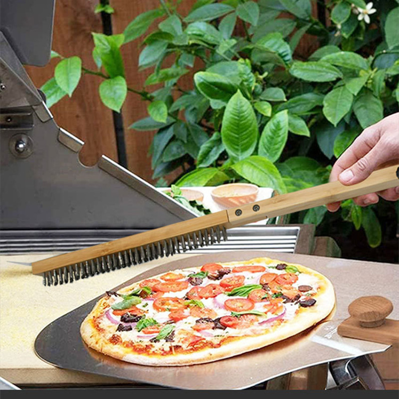 Pizza Oven Brush, Grill Cleaning Brush with Scraper Ez29411
