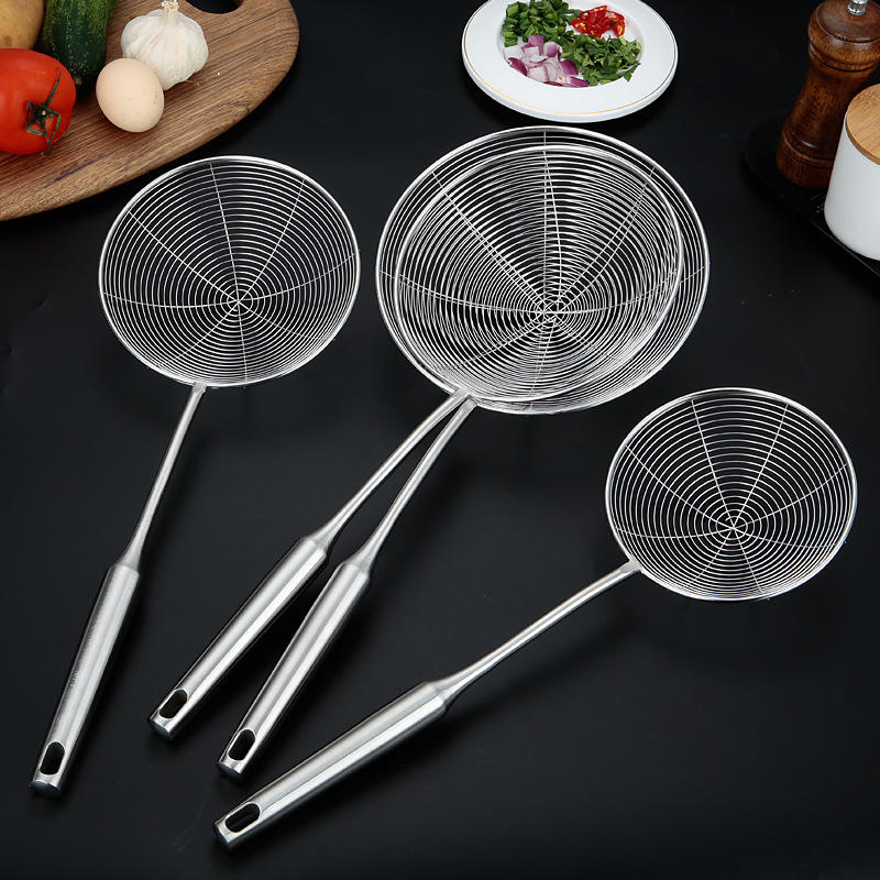 Stainless Steel Filter Oil Pot Food Filter Cookware Colander Fried Filter Kitchen Strainer Baking Cooking Tools