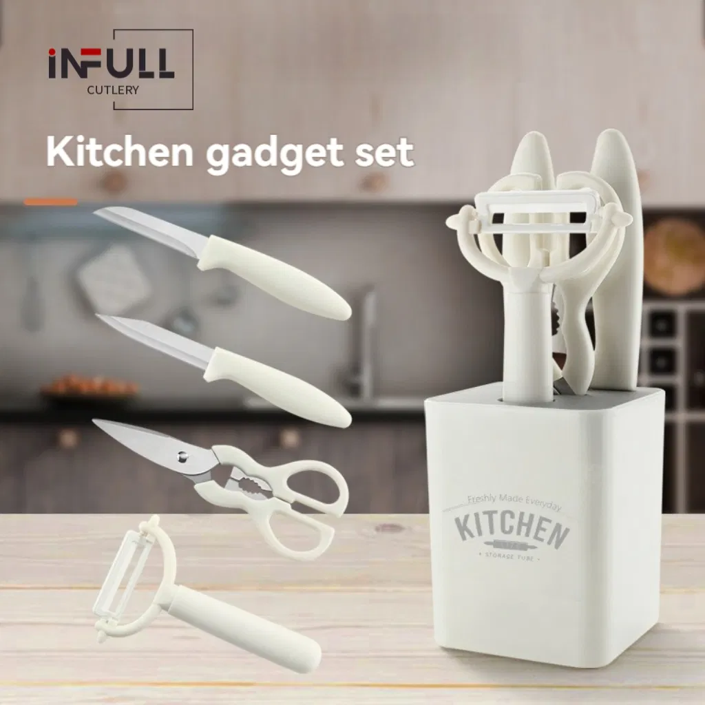 Kitchen Gadget Combination Peeling and Cutting Tools with Storage Base