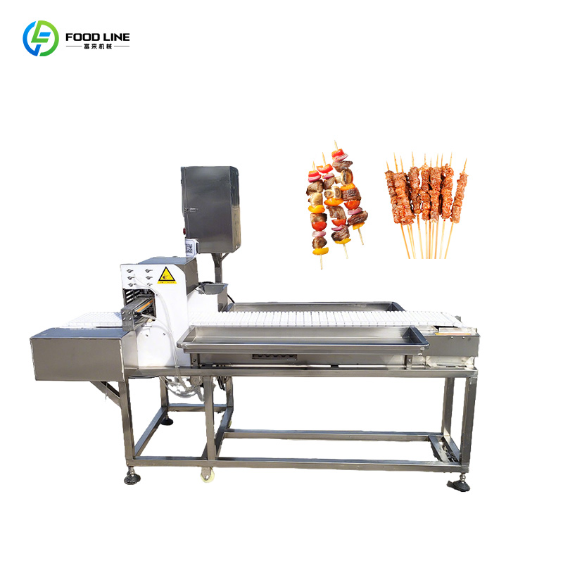 Industrial High Efficiency Automatic Meat Skewer Machine for BBQ Processing Plant