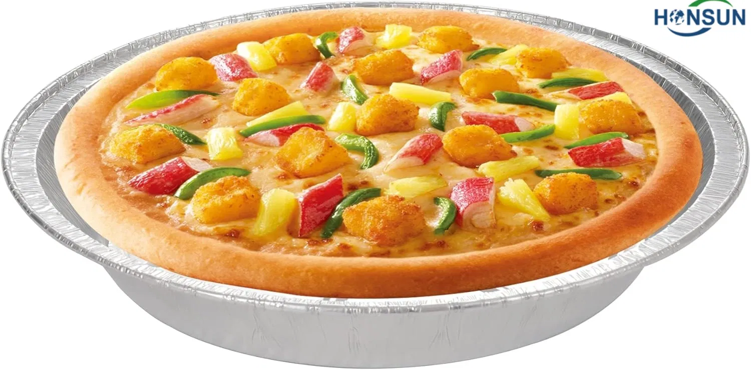 Hygienic Food-Grade Easy Handling Pie Pizza Factory Supply Aluminum Foil Baking Pan