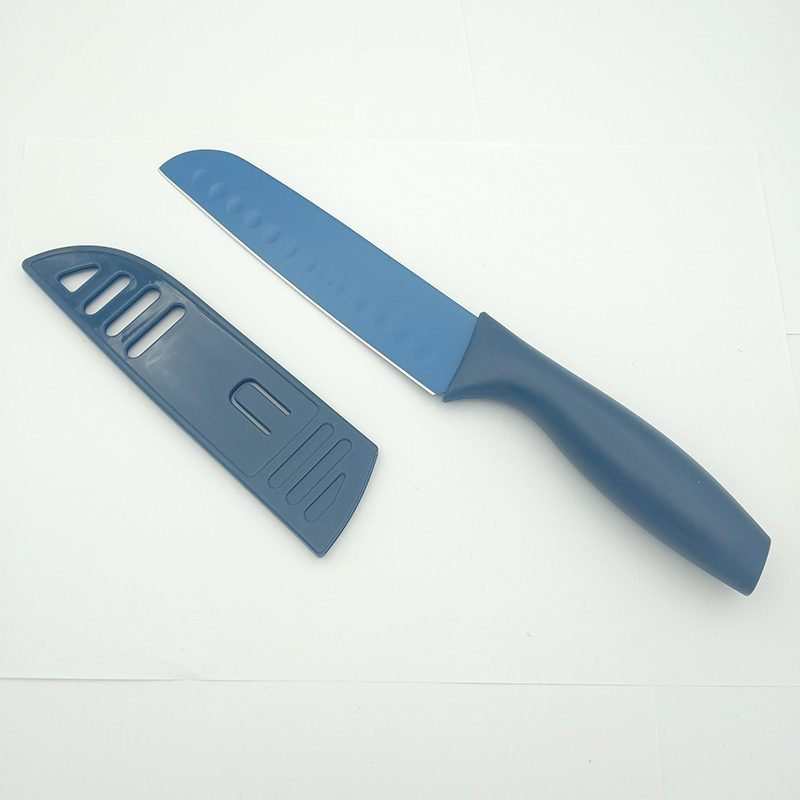 Professional Injected Handle Colored Knife Kitchen Santoku Chef Knife