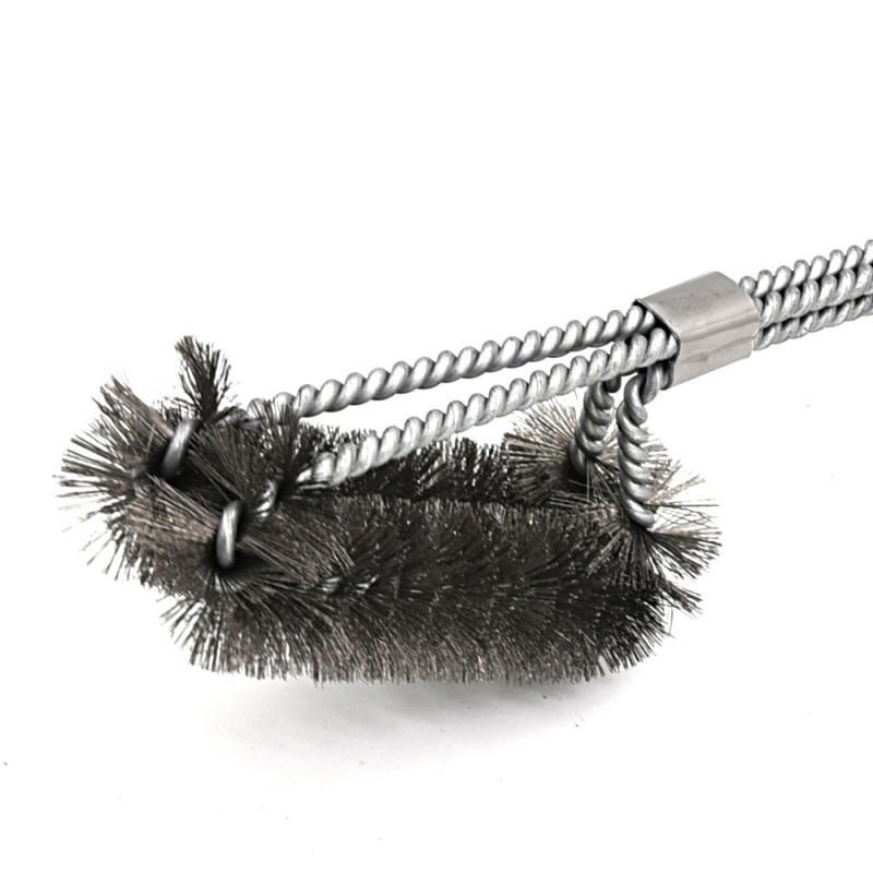 Outdoor Household Barbecue Utensils Stainless Steel Cleaning BBQ Brush with Handle