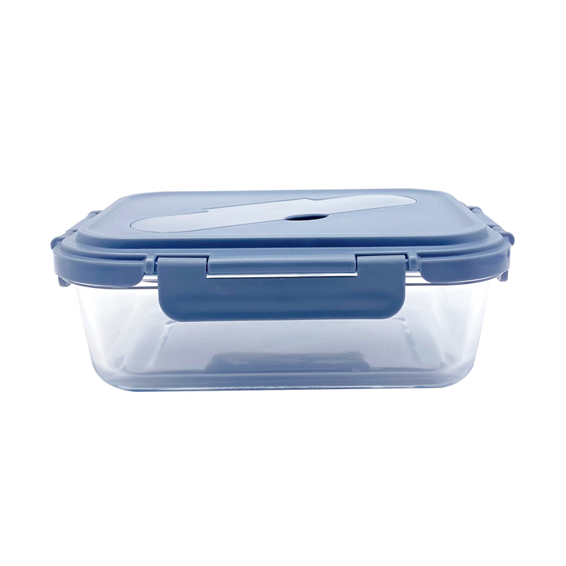 Easy Clean Leakproof Glass Storage Container with Fork and Knife Lid Microwave - Friendly Use