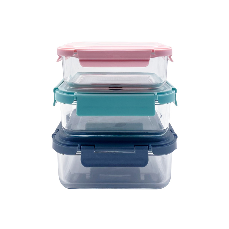 Easy Clean Leakproof Glass Storage Container with Fork and Knife Lid Microwave - Friendly Use