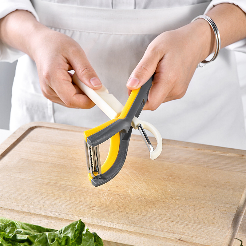 Kitchen Multi-Functional 3 in 1 Melon Paring Knife Peeler Grater Paring Knife
