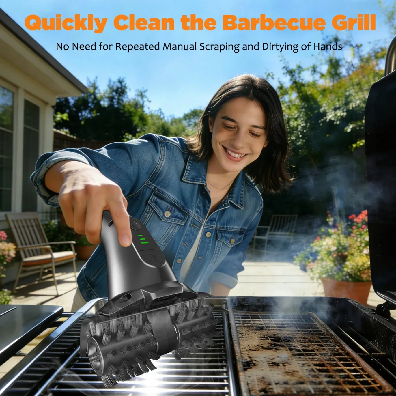 Reusable BBQ Cleaner Grill Brush Charcoal BBQ Grill Cleaning Brush Gv51